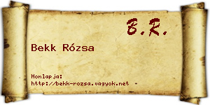 Bekk Rózsa névjegykártya