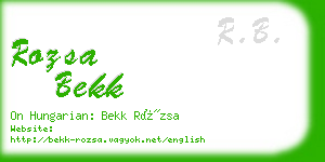 rozsa bekk business card
